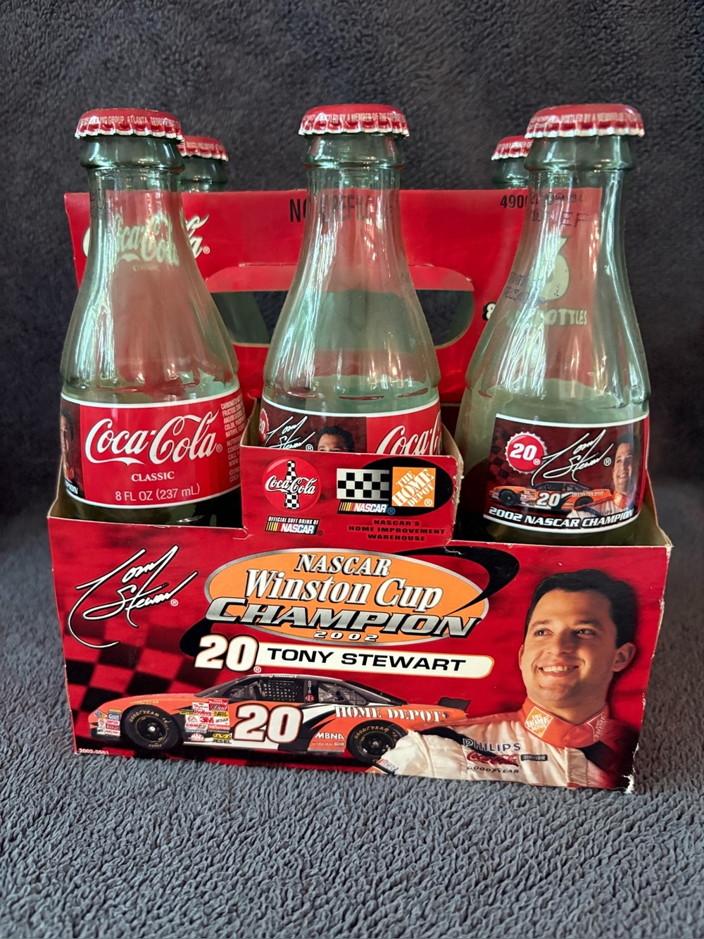 Collector Tony Stewart NASCAR Coca-Cola 6 pack bottles